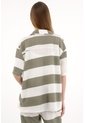 Topmark Camisa Manga Corta Con Diseño A Rayas Para Mujer de topmark
