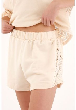 Bermuda Con Pretina Elástica Crudo Para Mujer