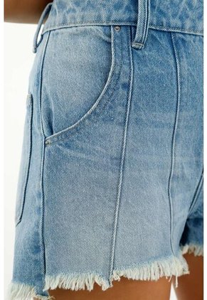 Short Azul Desflecado Para Mujer