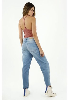 Topmark Jean Mom Fit Para Mujer Azul