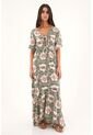 Topmark Vestido Largo Estampado Con Escote En V Para Mujer de topmark