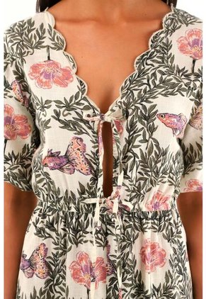 Topmark Vestido Largo Estampado Con Escote En V Para Mujer