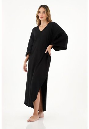 Topmark Vestido Negro Largo Oversize Para Mujer