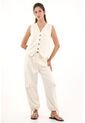Chaleco Tejido Tipo Tweed Crudo Para Mujer de topmark