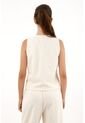 Chaleco Tejido Tipo Tweed Crudo Para Mujer de topmark