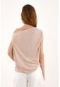 Camiseta Crudo Manga Asimétrica Con Caída Para Mujer de topmark