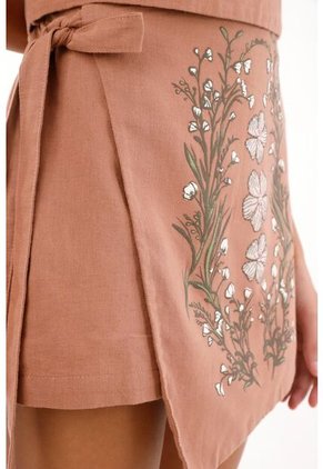 Topmark Falda Short Cruzada Con Estampado De Flores Para Mujer