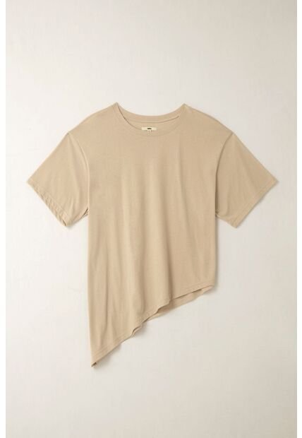 Topmark Camiseta Con Ruedo Asimétrico Café Para Mujer