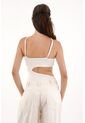 Topmark Body Asimétrico En Rib Crudo Para Mujer de topmark