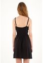 Topmark Vestido Corto Negro Con Estampado Tono A Tono Para Mujer de topmark