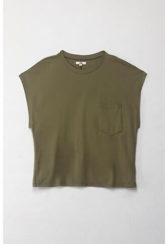 Topmark Camiseta Manga Corta Con Bolsillo Verde Para Mujer topmark