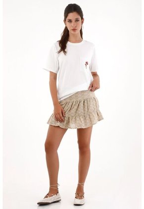 Topmark Camiseta En 100% Algodón Con Bolsillo Blanca Para Mujer