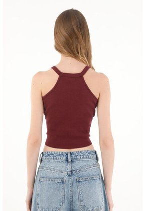 Camiseta Manga Sisa Crop Morada Para Mujer