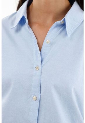 Camisa Clásica Azul Para Mujer