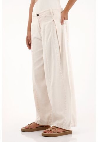 Topmark Pantalón Amplio Con Prenses En Delantero Rosado Para Mujer topmark