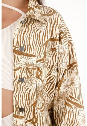 Topmark Chaqueta Amplia Con Estampado De Flores Para Mujer