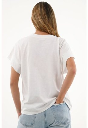 Camiseta Blanca Cuello En V Para Mujer