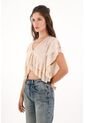 Topmark Camisa Con Boleros Y Transparencia Crudo Para Mujer de topmark
