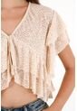 Topmark Camisa Con Boleros Y Transparencia Crudo Para Mujer de topmark