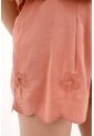 Topmark Bermuda Con Bordado En Ruedo Naranja Para Mujer de topmark