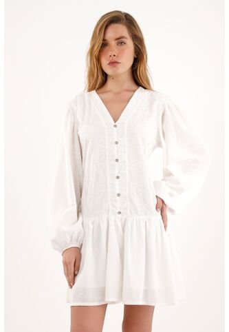 Topmark Vestido Crudo Corto Manga Larga Para Mujer topmark