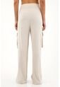 Pantalón Tiro Alto Con Bolsillos En Costados Crudo Para Mujer de topmark
