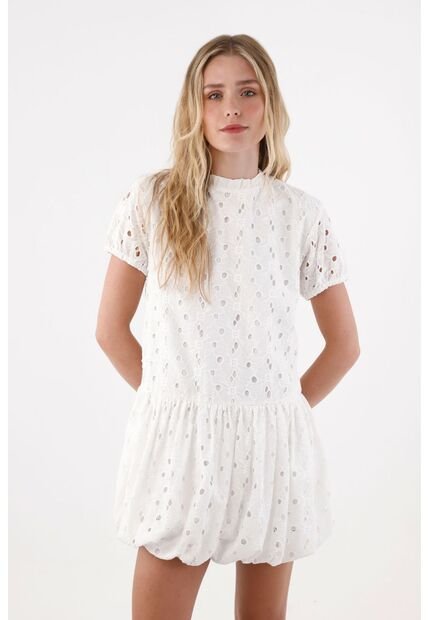 Topmark Vestido Con Ojalillo Crudo Para Mujer