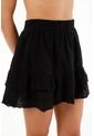 Falda Corta Negra Con Boleros Para Mujer de topmark