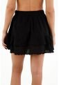 Falda Corta Negra Con Boleros Para Mujer de topmark