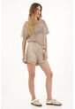 Topmark Camiseta Oversize En Tela Tipo Malla Café Para Mujer de topmark
