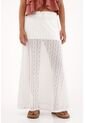 Falda Larga Con Detalles De Transparencia Crudo Para Mujer de topmark