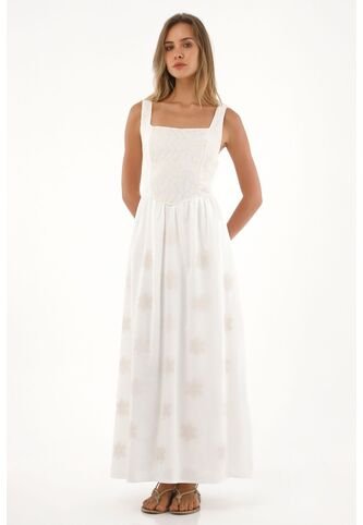 Topmark Vestido Largo Con Detalles Bordados En Falda Para Mujer topmark