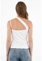 Topmark Camiseta Blanca De Un Solo Hombro Para Mujer de topmark