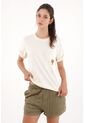 Topmark Camiseta En 100% Algodón Con Bolsillo Crudo Para Mujer de topmark