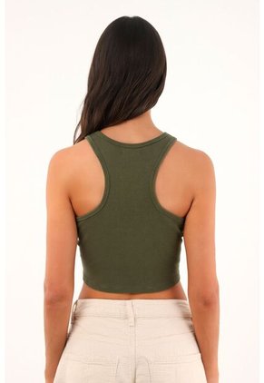 Topmark Camiseta Manga Sisa Verde Para Mujer