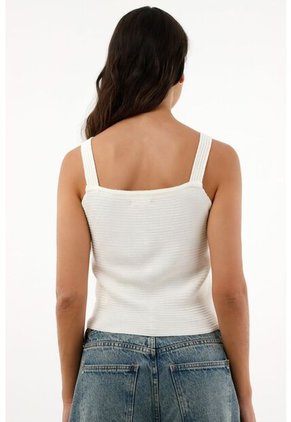 Topmark Camiseta Manga Sisa Ajustada Crudo Para Mujer