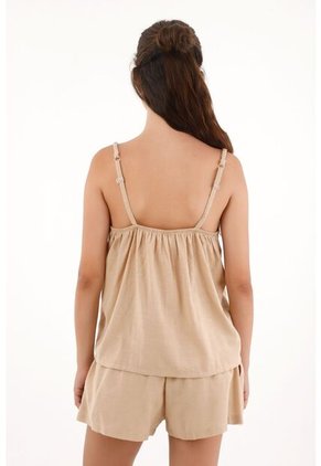 Topmark Camisa Con Tiras De Manualidad Trenzada Crudo Para Mujer