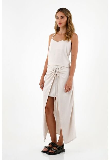 Falda Crudo Larga Para Mujer