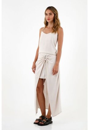 Falda Crudo Larga Para Mujer