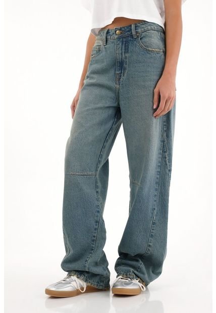 Jean Wide Leg Tono Medio Para Mujer