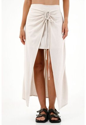 Falda Crudo Larga Para Mujer