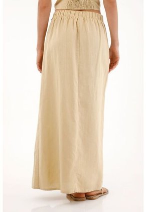 Topmark Falda Larga Con Detalles Ondeados Cruda Para Mujer