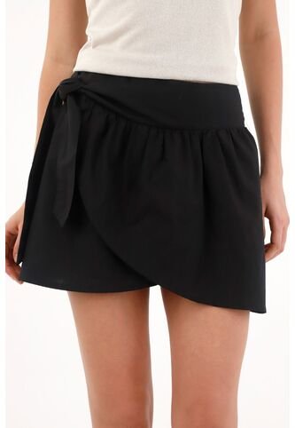 Topmark Falda Corta Con Tapa Cruzada Negra Para Mujer topmark