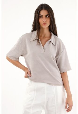 Topmark Camiseta Gris De Silueta Amplia Para Mujer topmark