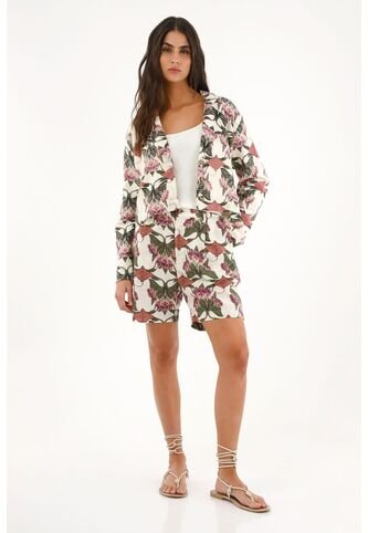 Topmark Abrigo Tipo Blazer Estampado Para Mujer topmark