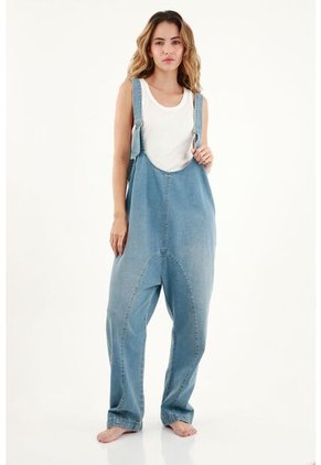 Topmark Overall De Pantalón Largo Azul Para Mujer