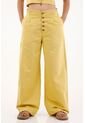 Topmark Pantalón Recto De Tiro Alto Amarillo Para Mujer de topmark