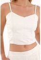 Topmark Crop En Tela Bordada Crudo Para Mujer de topmark