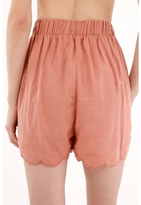 Topmark Bermuda Con Bordado En Ruedo Naranja Para Mujer