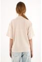 Camisa Manga Corta De Tela Con Textura Crudo Para Mujer de topmark